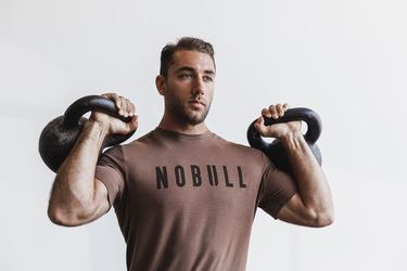 Nobull Men's T Shirts Brown | Australia (DE7903)